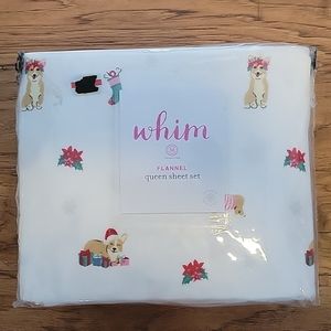 Queen Flannel Corgi Sheets